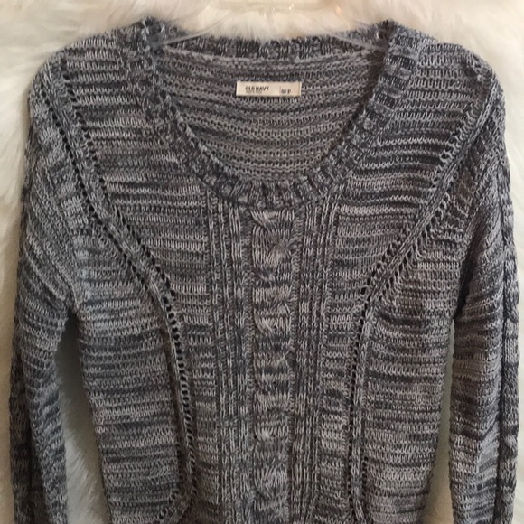 Old Navy Sweaters - Old Navy - Gray & White Knit Sweater Small